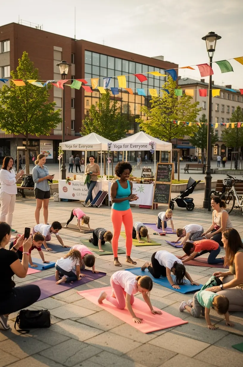 Yoga class adjusting practices for seasonal changes.